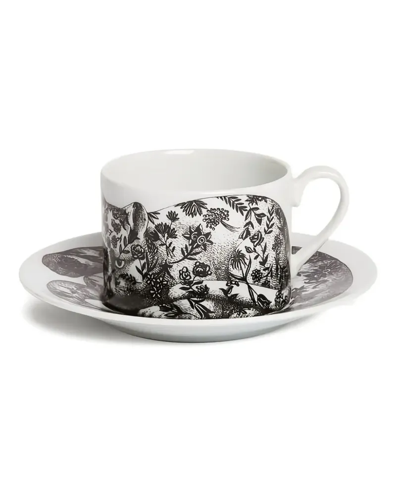 Fornasetti floral-print cup (set of two) - Weiß Weiß