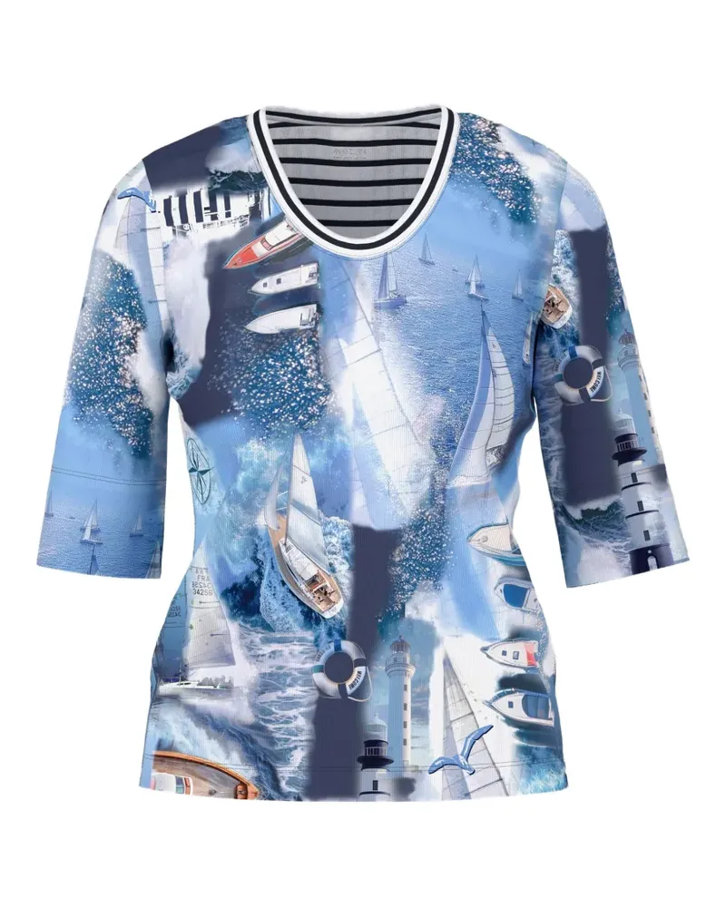 Marc Cain T-Shirt mit grafischem Print - Blau Blau