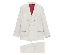 Doppelreihiger Anzug mit Streifen - Grau