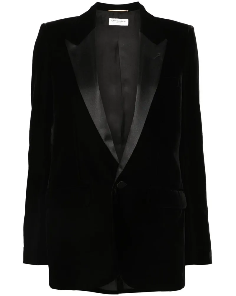Saint Laurent Einreihiger Blazer - Schwarz Schwarz