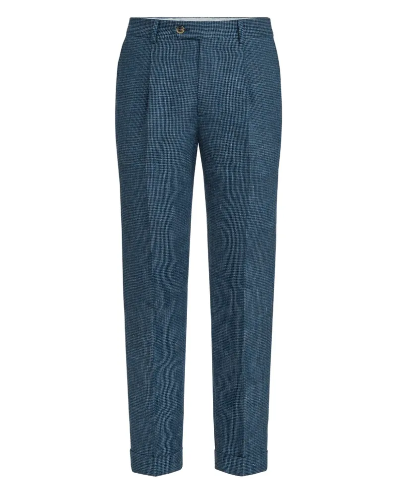 Brunello Cucinelli Hose mit Hahnentrittmuster - Blau Blau