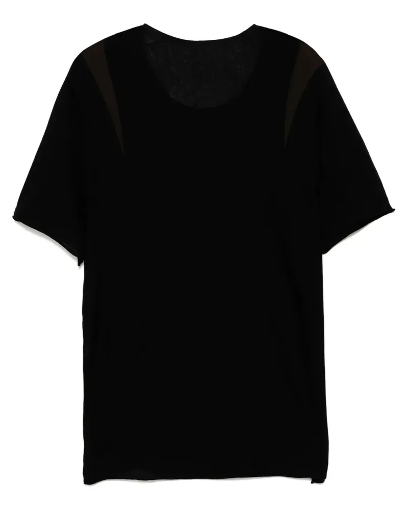 Label Under Construction T-Shirt mit Rundhalsausschnitt - Schwarz Schwarz