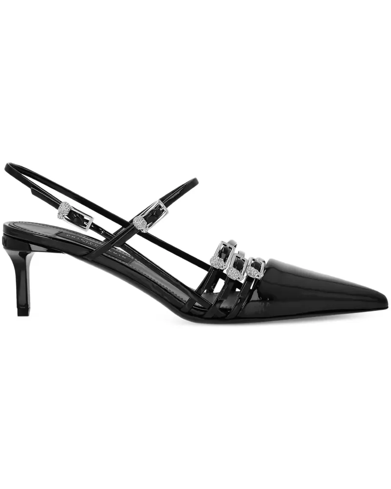Philipp Plein Slingback-Pumps mit Kristallen - Schwarz Schwarz