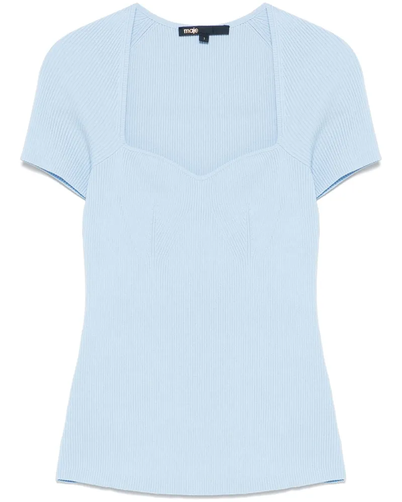 Maje Geripptes Top - Blau Blau