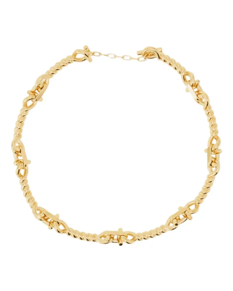 Ferragamo Twisted chain Gancini necklace - Gold Gold