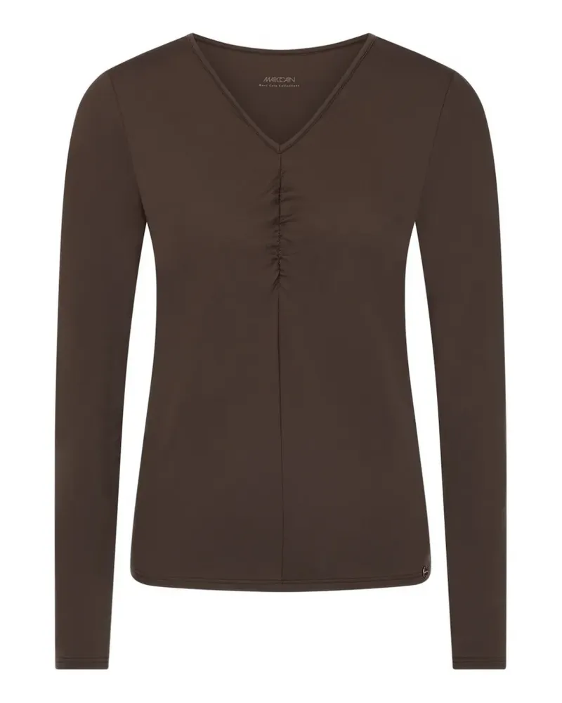 Marc Cain V-neck ruched top - Braun Braun