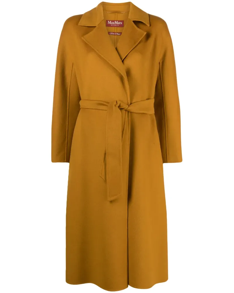 Max Mara Strickmantel mit Gürtel - Orange Orange