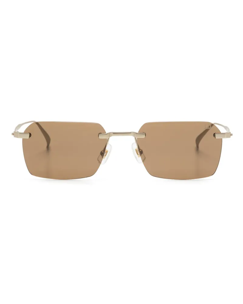 Dunhill Sonnenbrille mit eckigem Gestell - Gold Gold