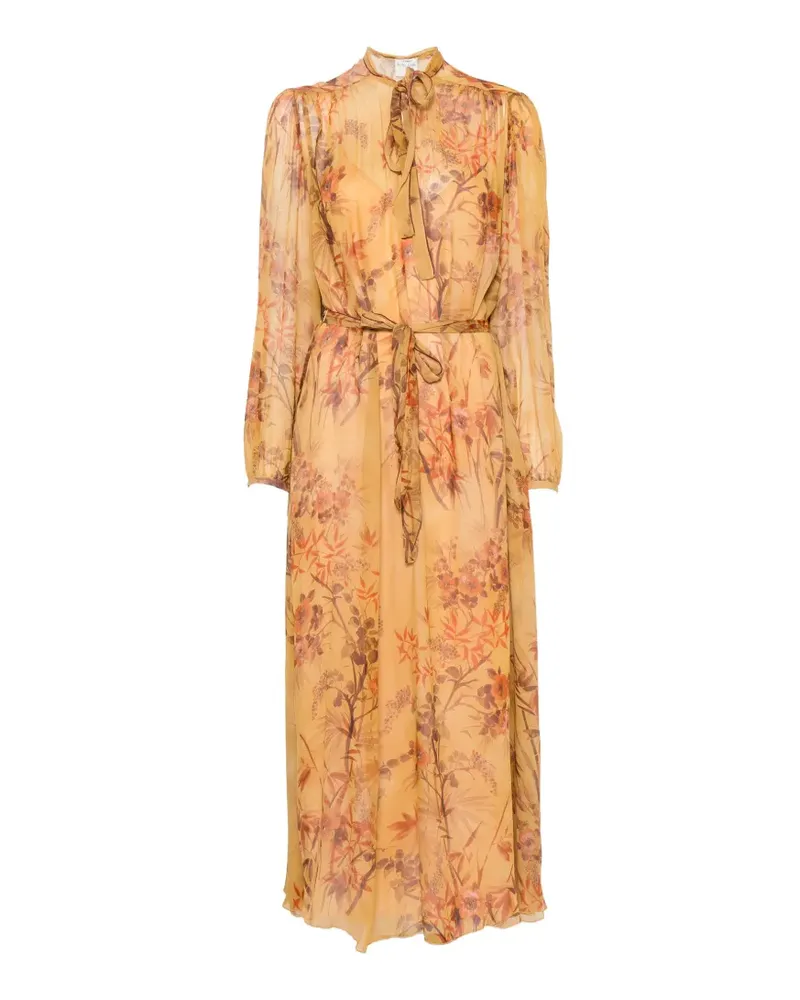 forte_forte Kleid mit Blumenprint - Gelb Gelb