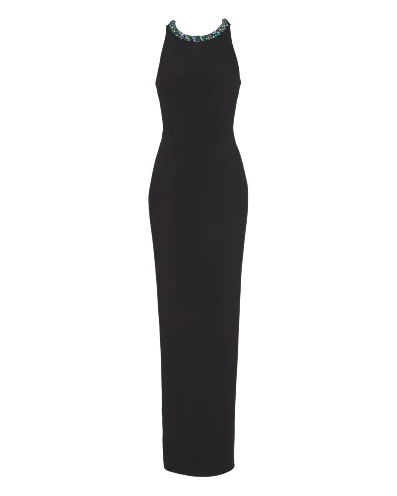 Balmain Kleid aus Samt mit Schmucksteinen - Schwarz Schwarz