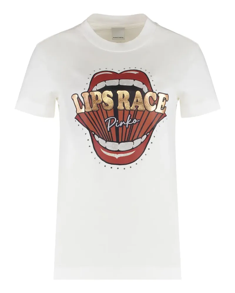 Pinko T-Shirt mit grafischem Print - Weiß Weiß