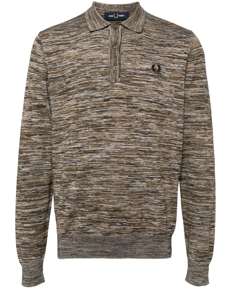 Fred Perry Gestricktes Space-Dye-Hemd - Braun Braun