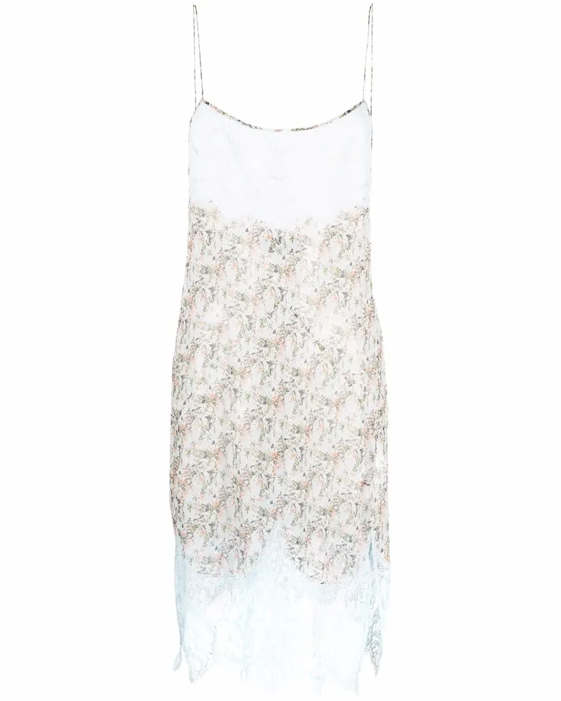 Dsquared2 Seidenkleid mit floralem Print - Blau Blau