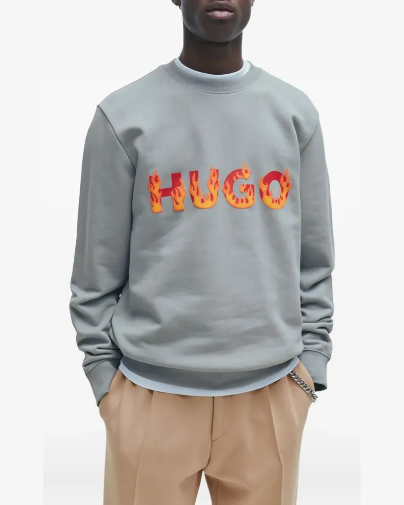 HUGO BOSS Pullover mit Flammen-Logo - Grau Grau