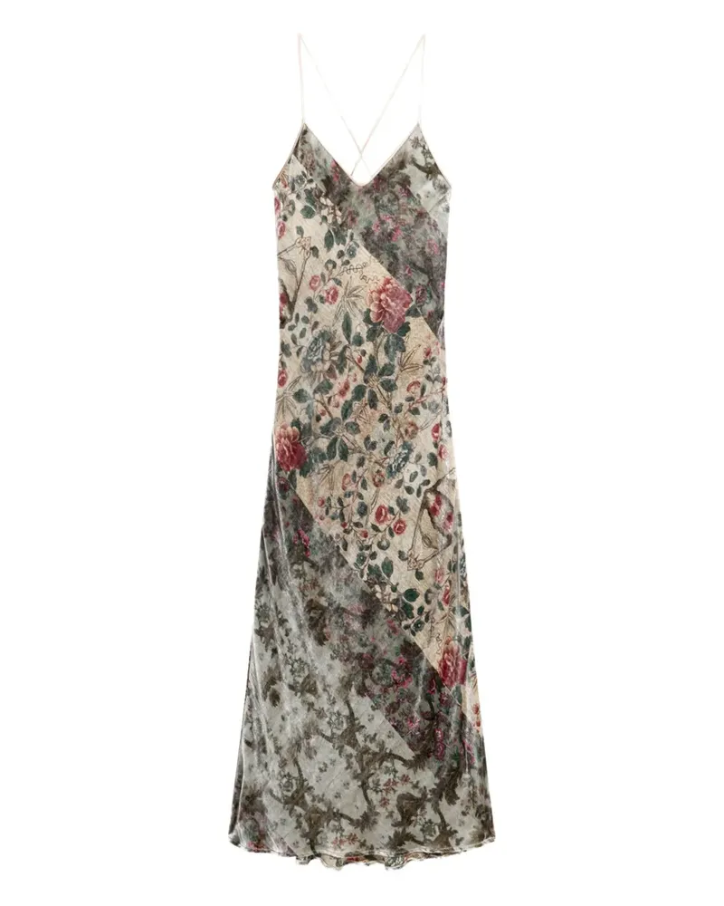 Pierre-Louis Mascia Kanpur Maxikleid mit Blumen-Print - Grau Grau