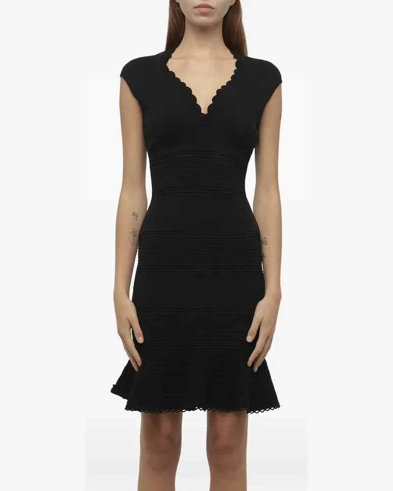 Alexander McQueen v-neck mini dress - Schwarz Schwarz