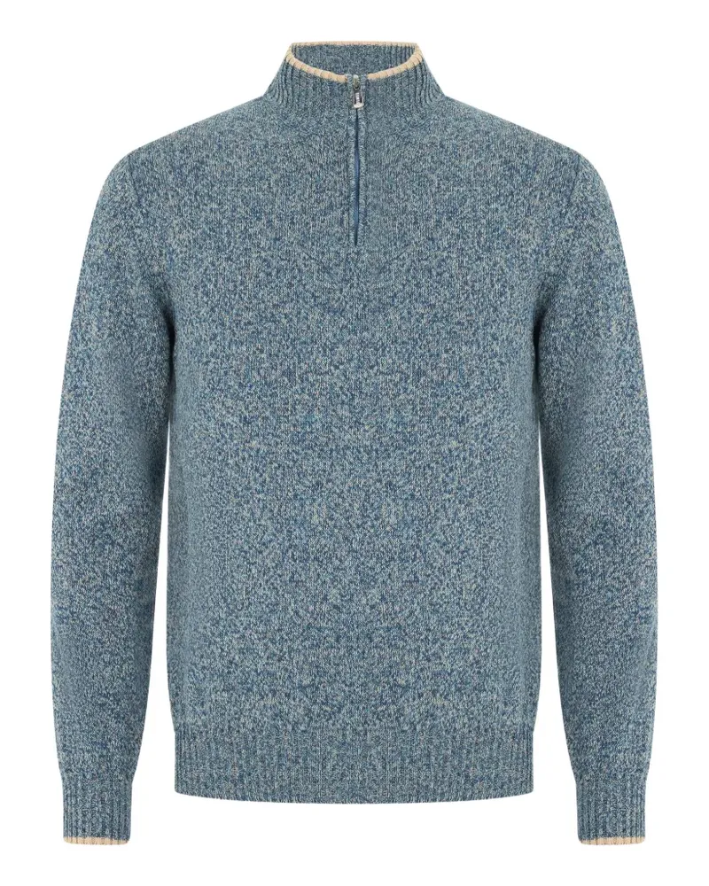 Fedeli quarter-zip knitted sweater - Blau Blau