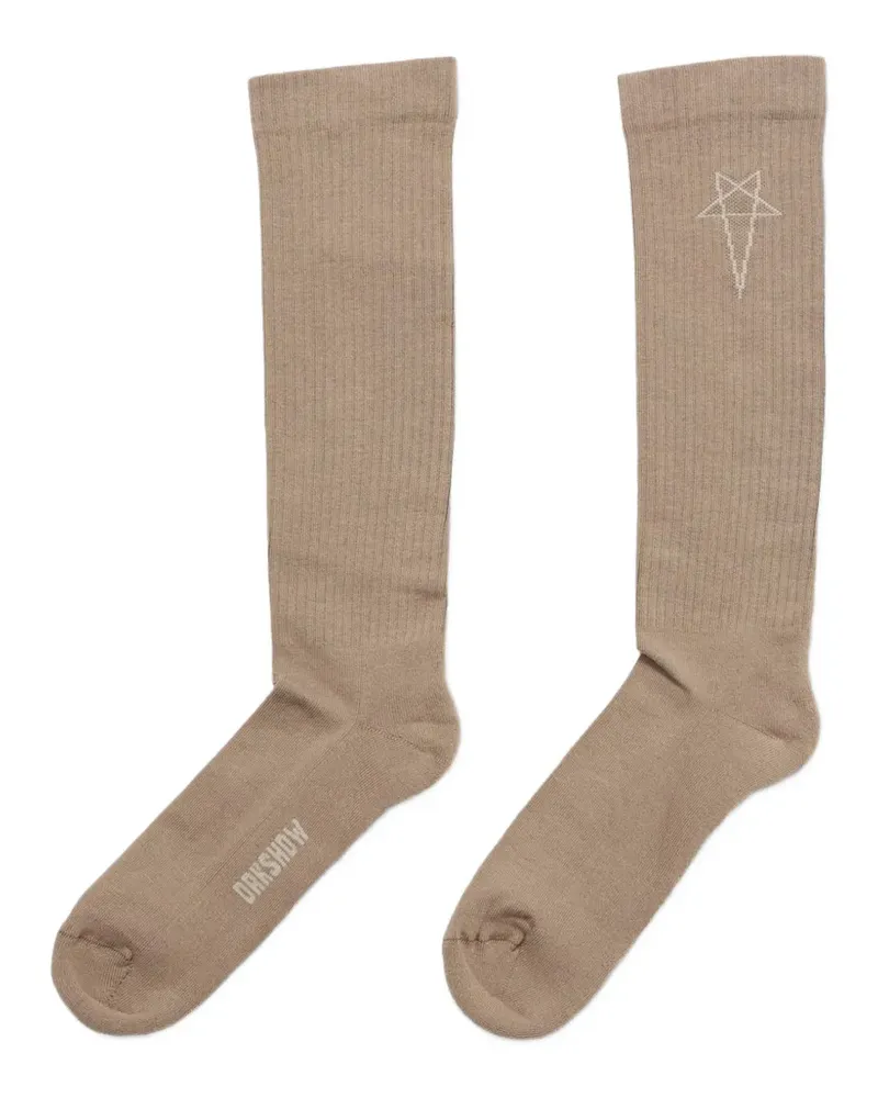 DRKSHDW by Rick Owens Pentagram knee high socks - Nude Nude