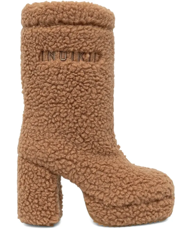 INUIKII Curly logo platform boots - Braun Braun