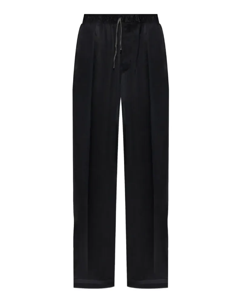 Maison Margiela satin-finish drawstring trousers - Schwarz Schwarz