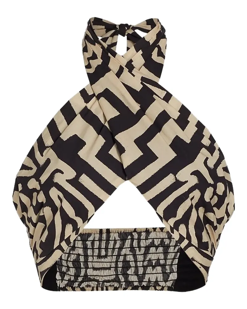 Johanna Ortiz halterneck print top - Schwarz Schwarz