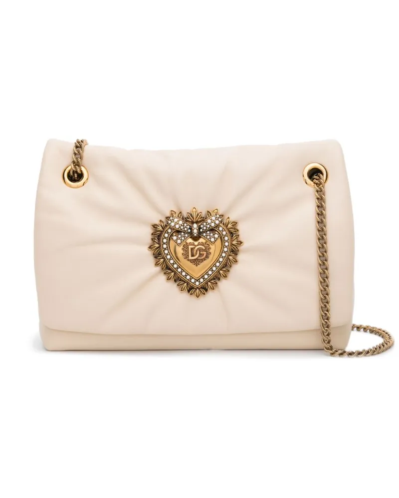 Dolce & Gabbana Mittelgroße Devotion Soft Schultertasche - Nude Nude