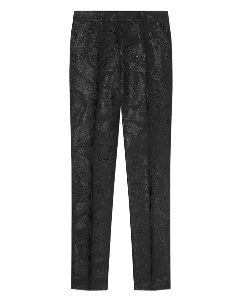 Versace Hose mit Blumenprägung - Schwarz Schwarz