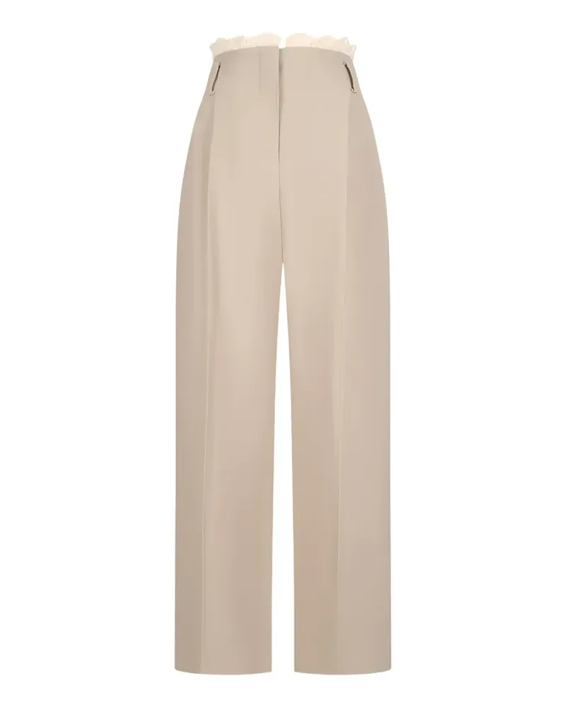 Magda Butrym crochet-trim wide-leg trousers - Nude Nude