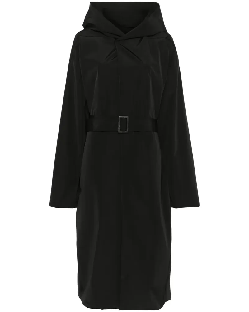Rick Owens Mantel mit Kapuze - Schwarz Schwarz