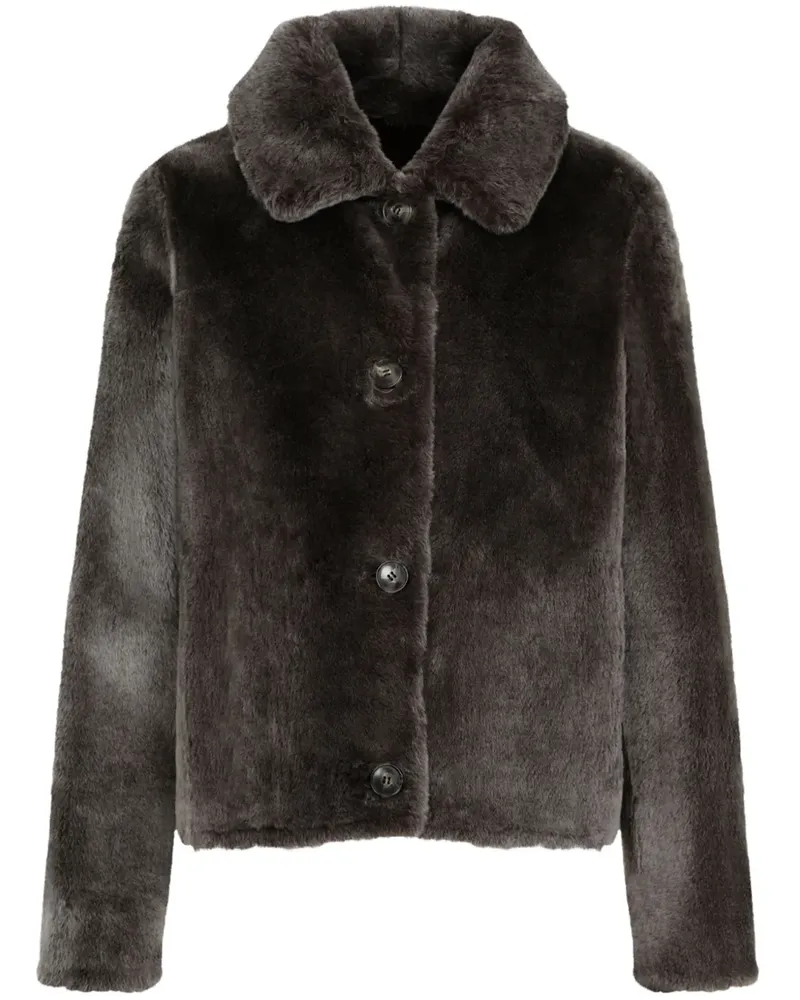 Yves Salomon Jacke aus Faux Fur - Grau Grau