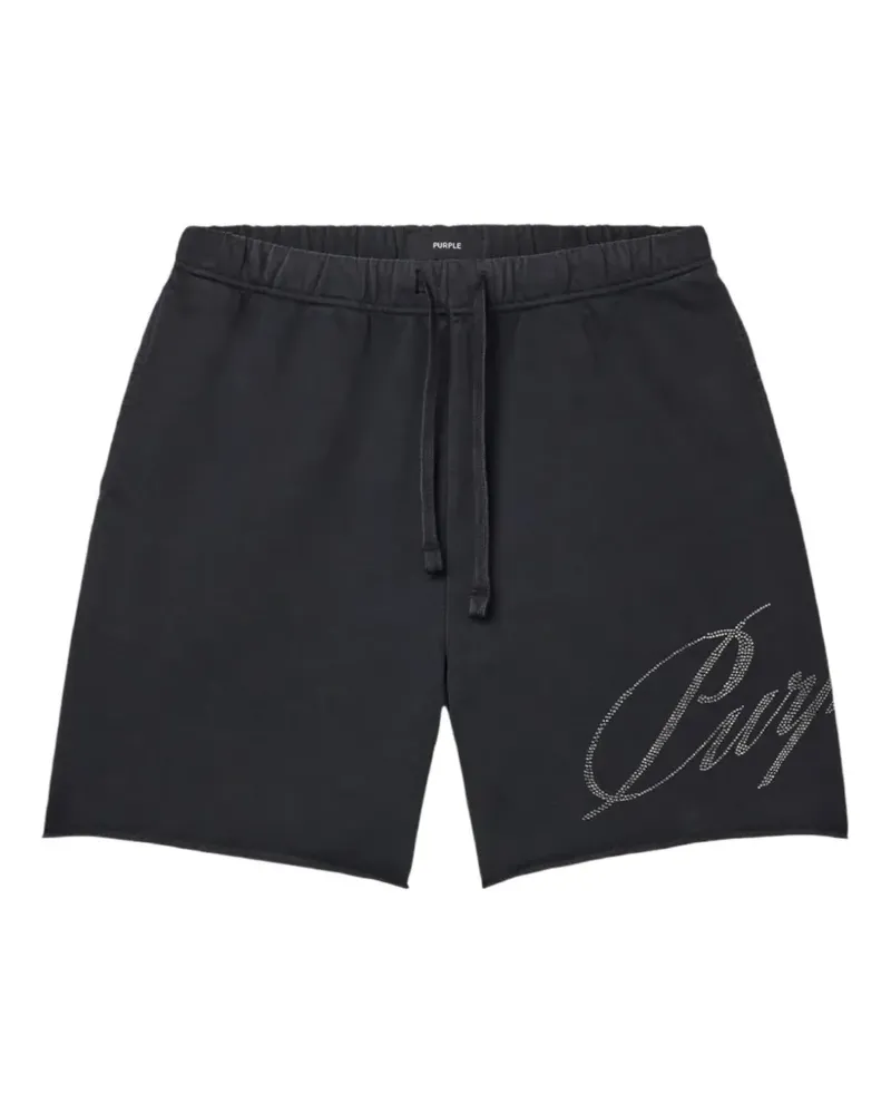PURPLE BRAND Shorts mit Logo - Schwarz Schwarz