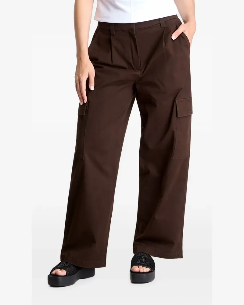 Calvin Klein elasticated-waist cotton cargo pants - Braun Braun