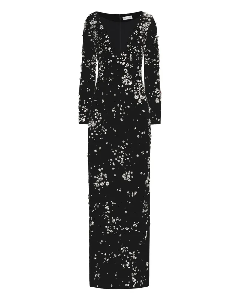 Oscar de la Renta Abendkleid mit Kristallen - Schwarz Schwarz