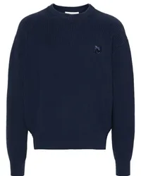 Kitsuné Pullover mit Logo-Stickerei Blau