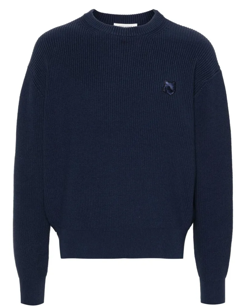 Kitsuné Pullover mit Logo-Stickerei Blau