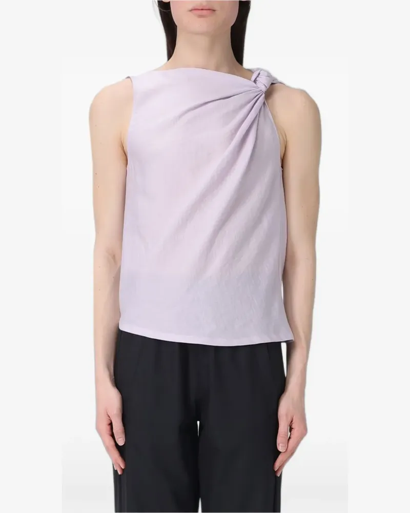 TELA Drapierte Bluse mit Knotendetail - Violett Violett