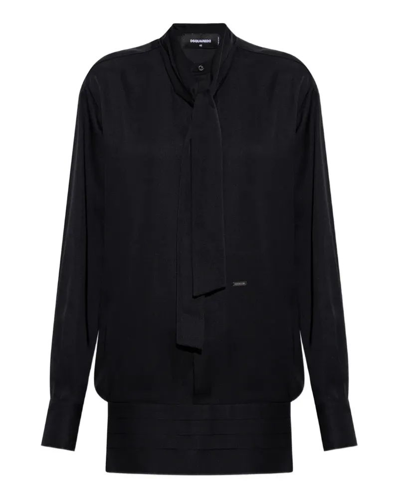 Dsquared2 Schluppenbluse aus Seide - Schwarz Schwarz