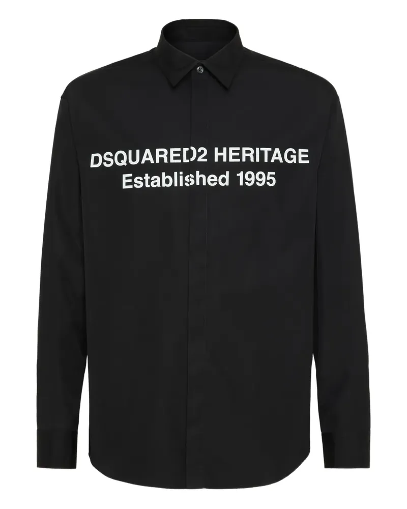 Dsquared2 Hemd mit Logo-Print - Schwarz Schwarz