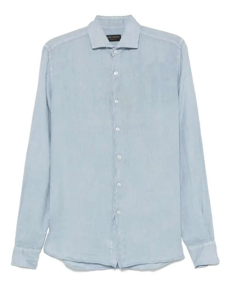 Dell'oglio Hemd aus Leinen - Blau Blau