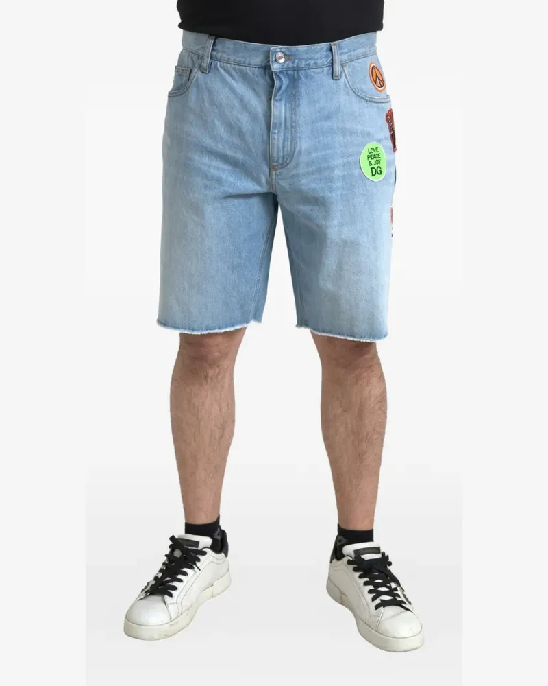 Dolce & Gabbana Shorts im Patchwork-Look - Blau Blau
