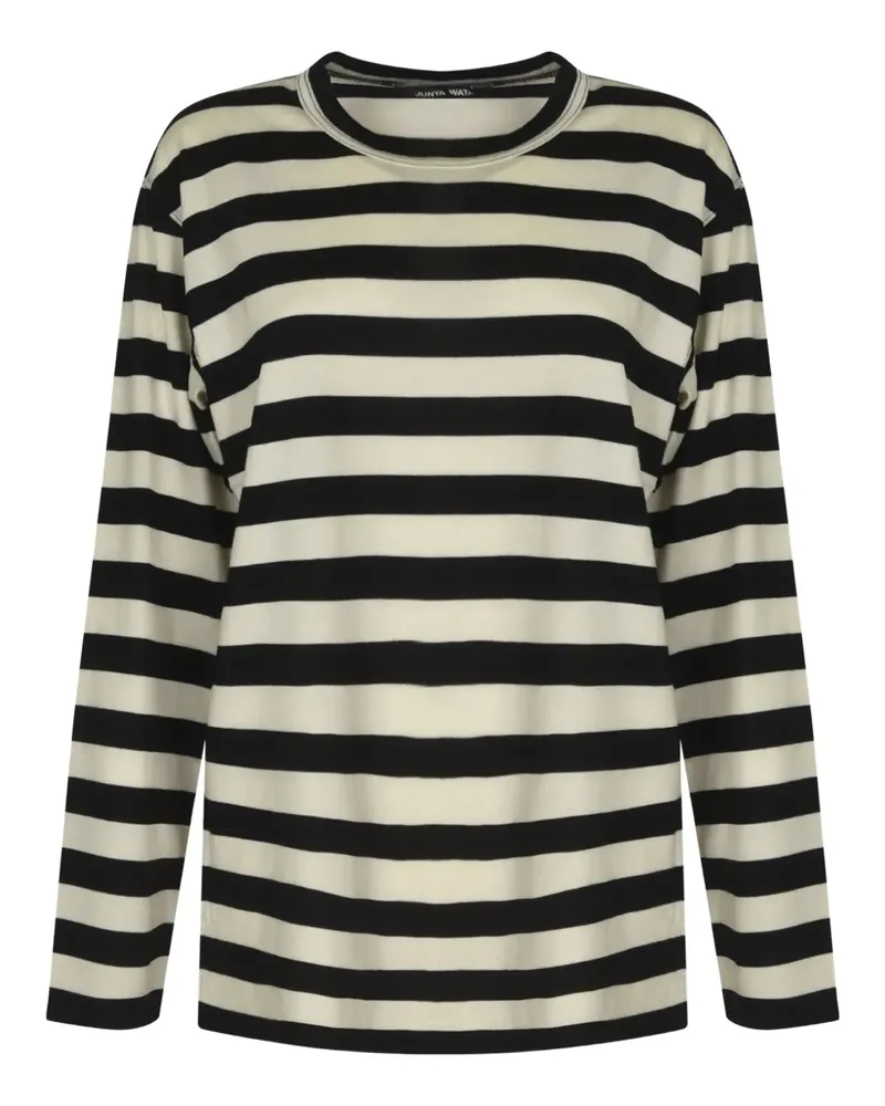 Junya Watanabe Gestreiftes Langarmshirt - Schwarz Schwarz