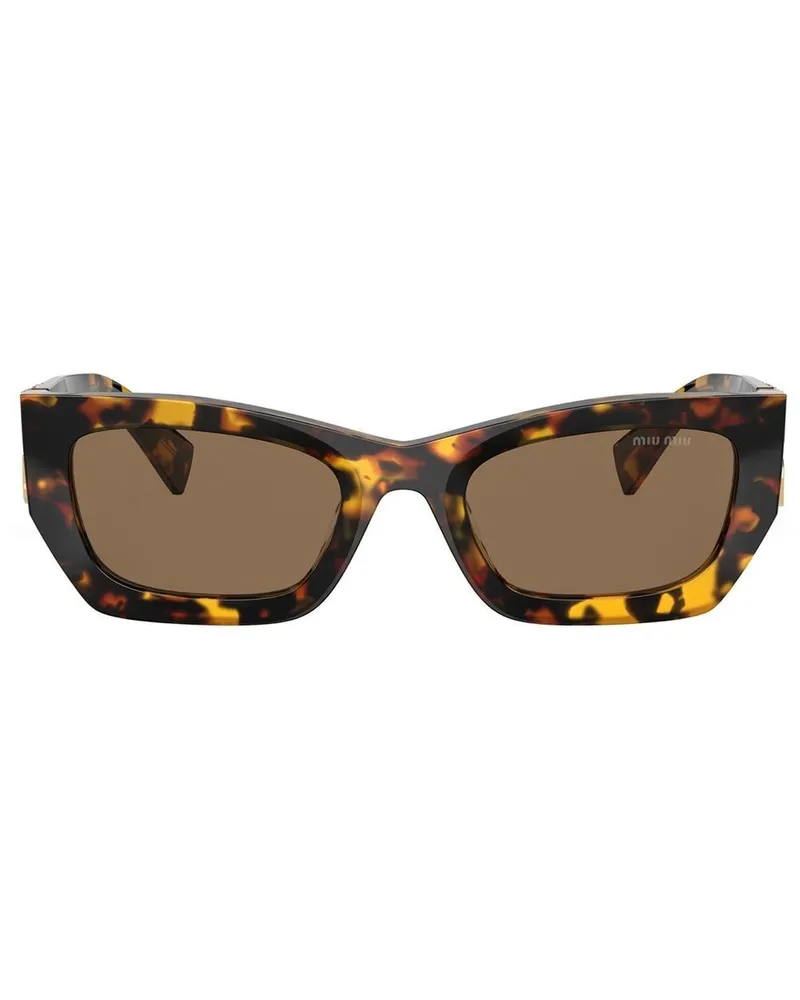 Miu Miu Eckige Sonnenbrille in Schildpattoptik - Braun Braun