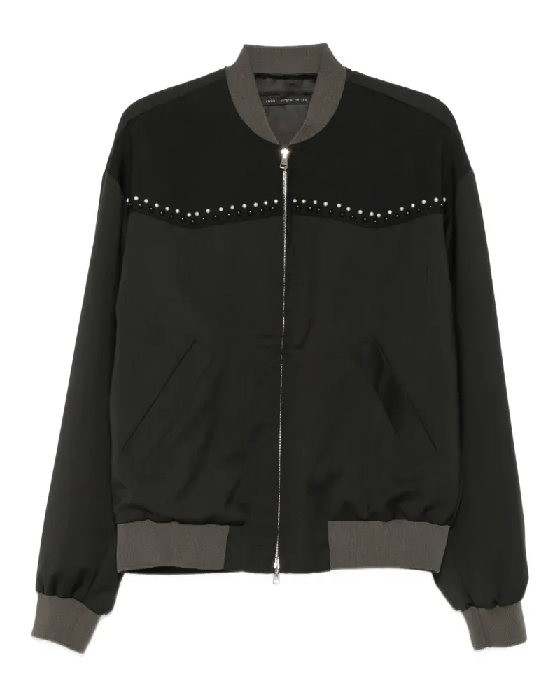 Low Brand bead-embellished bomber jacket - Schwarz Schwarz