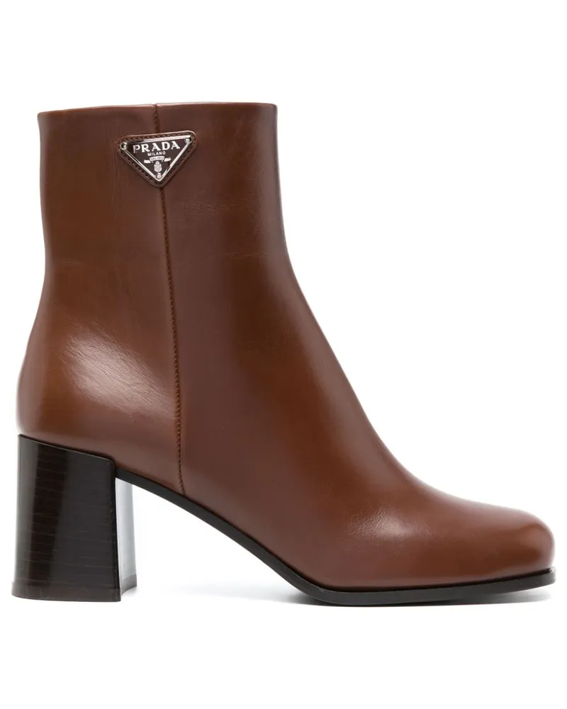 Prada Stiefel mit Triangel-Logo - Braun Braun