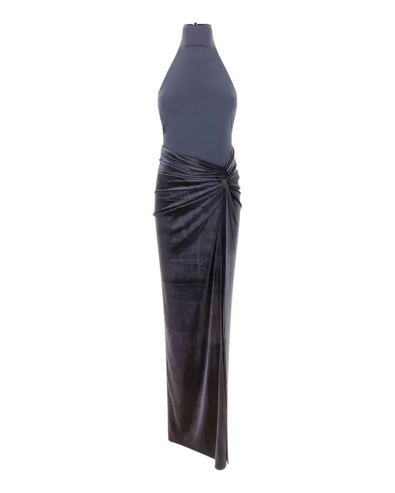 ANDAMANE Jessie Maxikleid mit Samteffekt - Blau Blau
