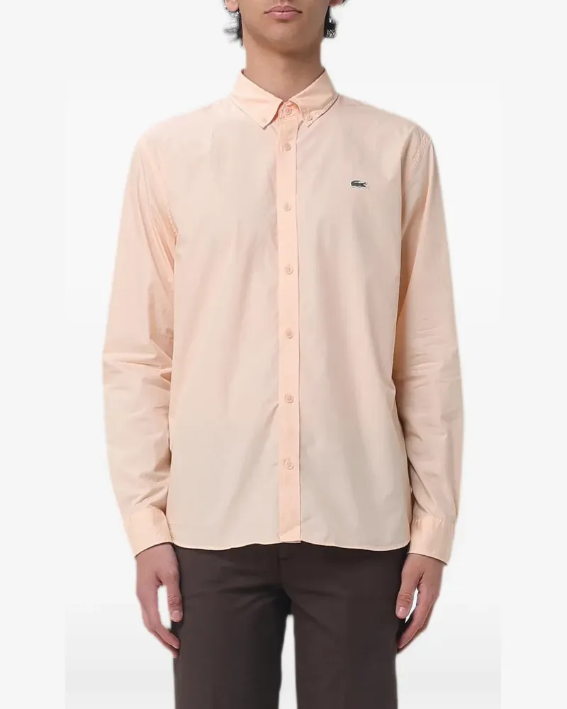 Lacoste Popeline-Hemd mit Logo-Patch - Rosa Rosa