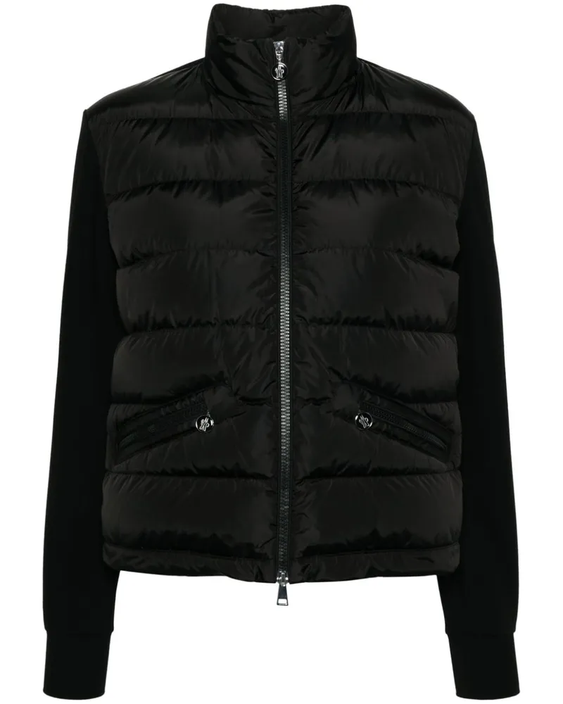 Moncler Gefütterte Jacke mit Kontrasteinsätzen - Schwarz Schwarz