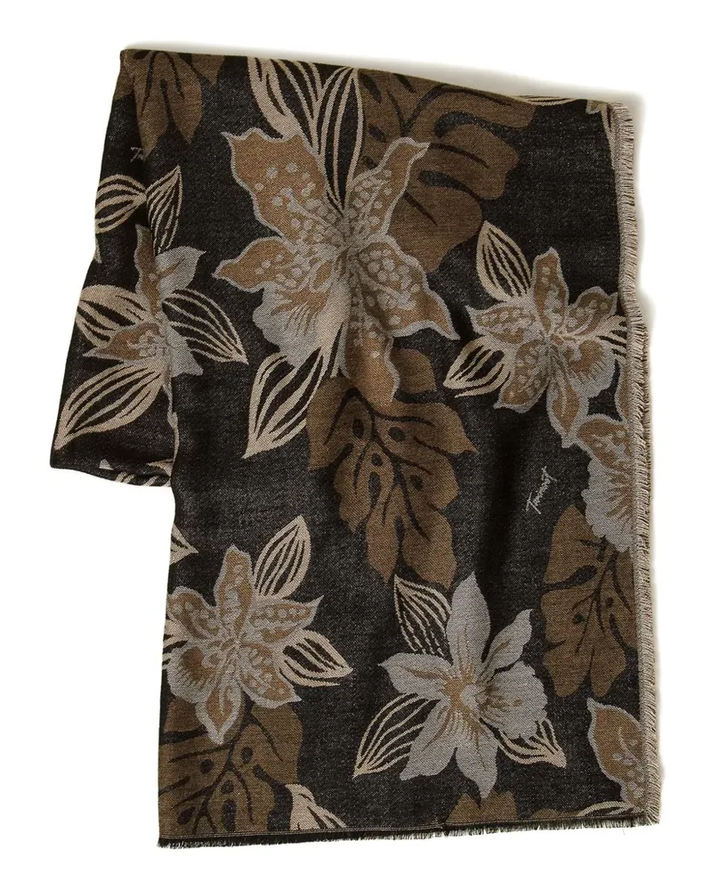 Twin-Set Schal mit Blumen-Print - Schwarz Schwarz