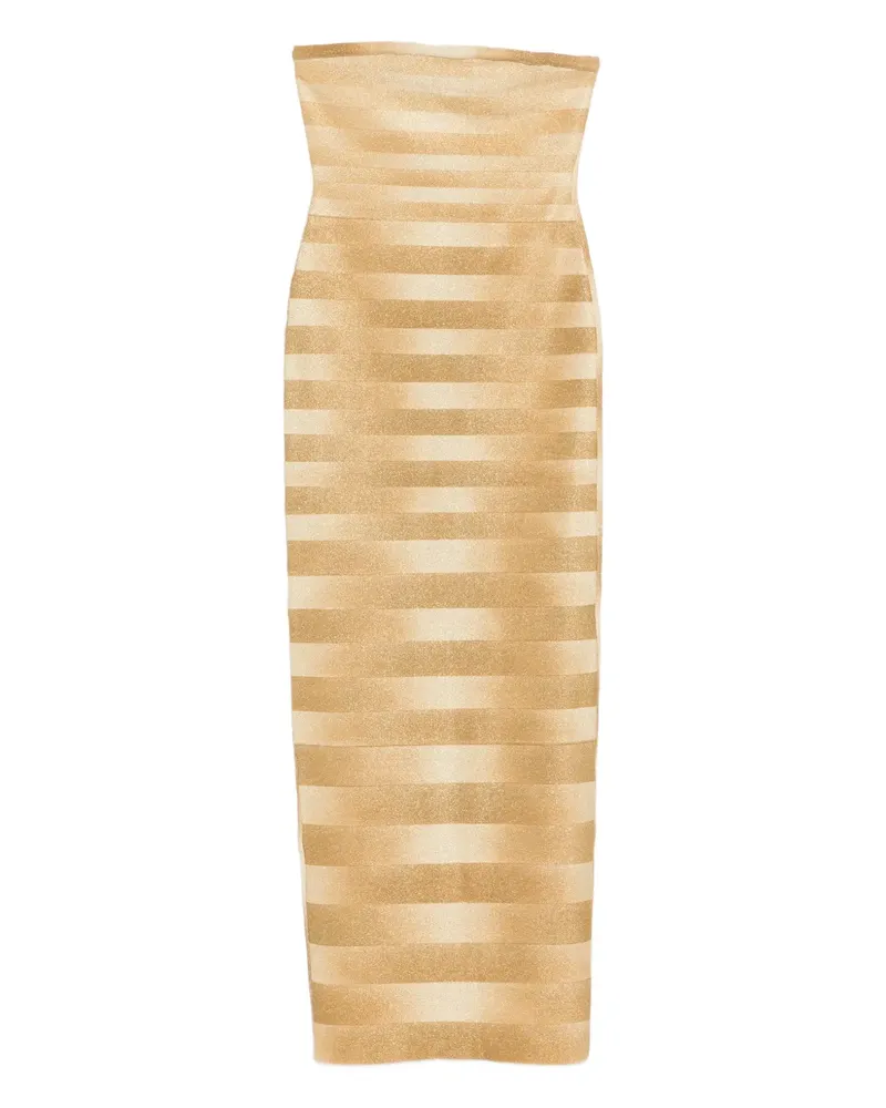 Hervé Léger Nia strapless maxi dress - Gold Gold