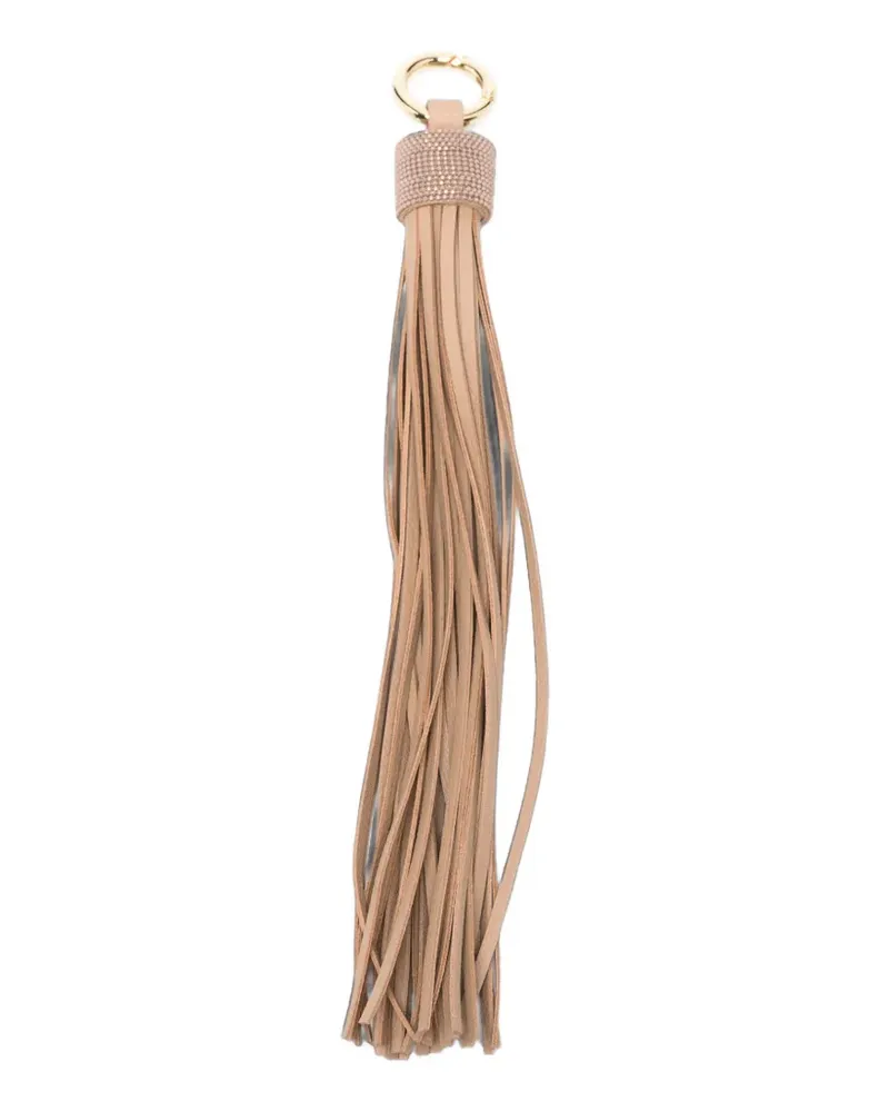 Fabiana Filippi tassel beaded keyring - Nude Nude